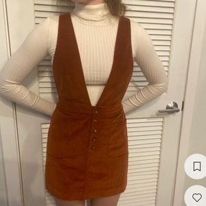 Free People Rust Brown Pinafore Mini Dress